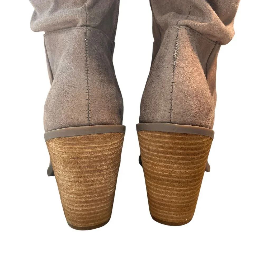 Charles David Slouchy Over-the-Knee Boots 9M Faux Suede Western Pointed Toe Chic